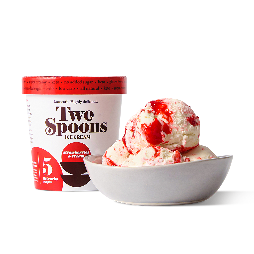 Strawberries and Cream <br> Keto Ice Cream - Two Spoons Creamery